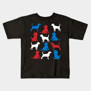 Patriotic Beagles Dog America Flag 4Th Of July Kids T-Shirt